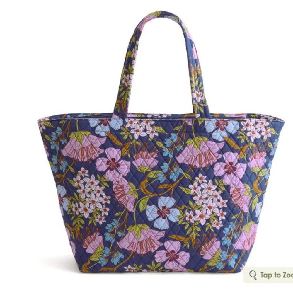 NWT Vera Bradley Travel Tote In Coffee Garden Floral
